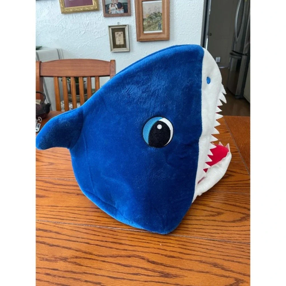 Plush Shark Head Mask Costume Novelty Cosplay‎ Funny Blue Marine Ocean Theme